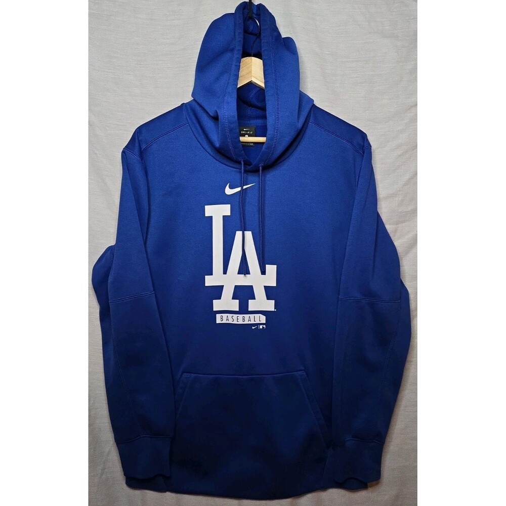 Nike Dri-Fit Swoosh Los Angeles LA Dodgers Baseball Blue Hoodie Men’s Lg